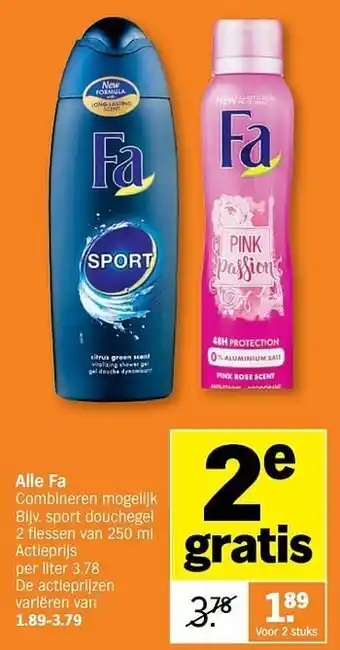 Albert Heijn Fa sport douchegel aanbieding