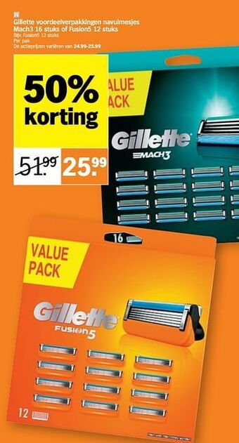 Albert Heijn Gillette fusion5 aanbieding