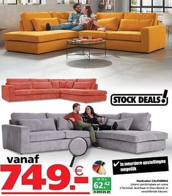 Seats and Sofas Hoeksalon california aanbieding