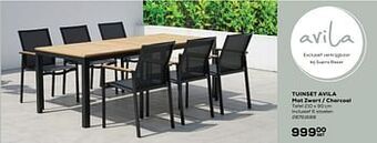 Tuinset avila mat zwart - charcoal