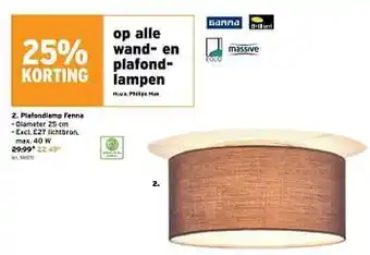 GAMMA Plafondlamp fenna 25% Korting aanbieding