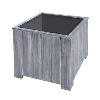 Plantenbak acaciahout vierkant 40x40cm grijs
