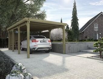 Brico Weka carport 618 Gr.2 onbehandeld + dak 294x591cm aanbieding