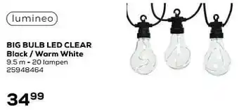 Supra Bazar Big bulb led clear black - warm white aanbieding