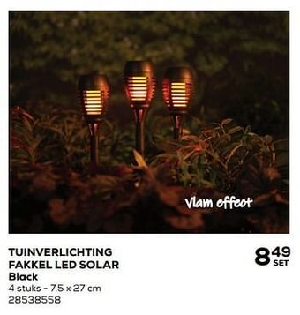 Supra Bazar Tuinverlichting fakkel led solar black aanbieding