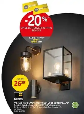 Brico Led-wandlamp 2 richtingen voor buiten calpe aanbieding