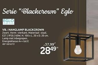 Brico : hanglamp blackcrown aanbieding