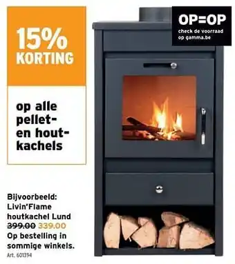 Livin`flame houtkachel lund