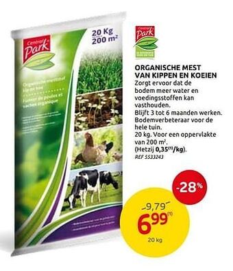 Organische mest van kippen en koeien