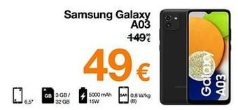 Orange Samsung galaxy a03 aanbieding