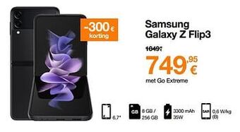 Orange Samsung galaxy z flip3 aanbieding
