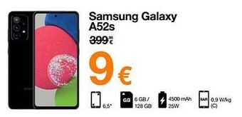 Orange Samsung galaxy a52s aanbieding