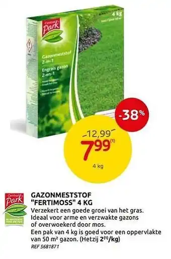 Brico Gazonmeststof fertimoss 4 kg aanbieding