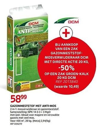 Brico Gazonmeststof met anti-mos aanbieding