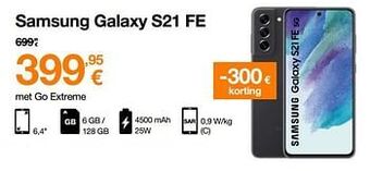 Orange Samsung galaxy s21 fe aanbieding