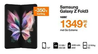 Orange Samsung galaxy z fold3 aanbieding