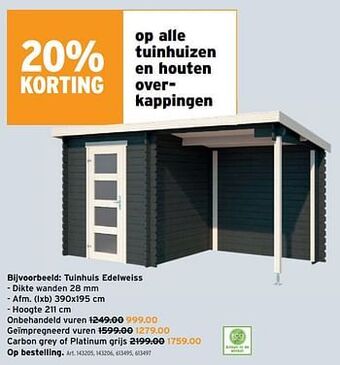 GAMMA Tuinhuis edelweiss aanbieding