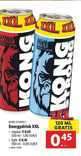 Lidl Kong Strong Energydrink Xxl 120ml aanbieding