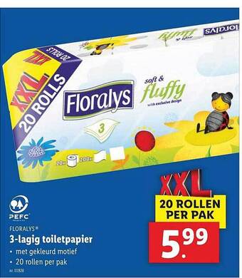 Lidl Floralys 3-lagig Toiletpapier aanbieding