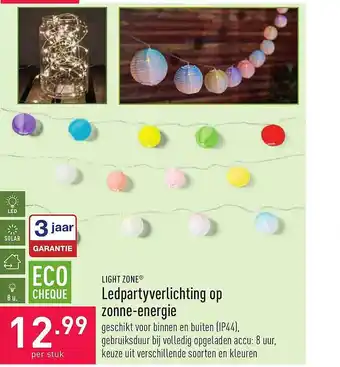 ALDI Light Zone Ledpartyverlichting Op Zonne-energie aanbieding