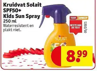 Kruidvat Kruidvat Solait Spf50+ Kids Sun Spray 250 Ml aanbieding