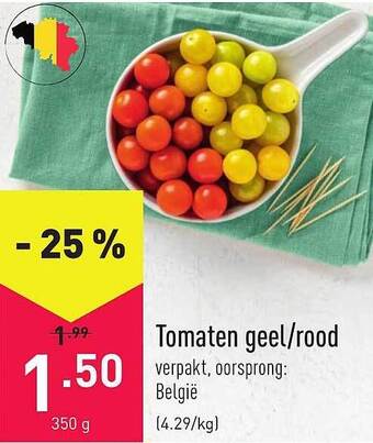 ALDI Tomaten Geel-rood 350g aanbieding