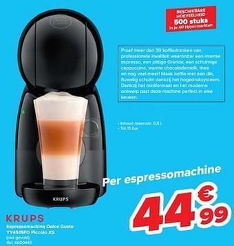 Carrefour Krups espressomachine dolce gusto yy4515fd piccolo xs aanbieding