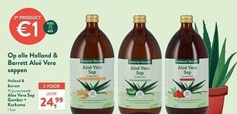 Holland & Barrett Aloe vera sap gember + kurkuma aanbieding