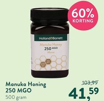 Holland & Barrett Manuka honing 250 mgo aanbieding