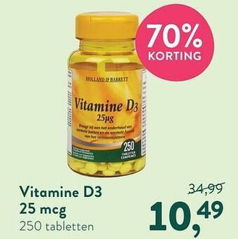 Holland & Barrett Vitamine d3 25 mcg aanbieding