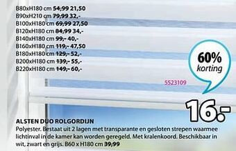 Jysk Alsten duo rolgordijn aanbieding