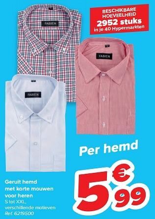 Carrefour Geruit hemd met korte mouwen voor heren aanbieding