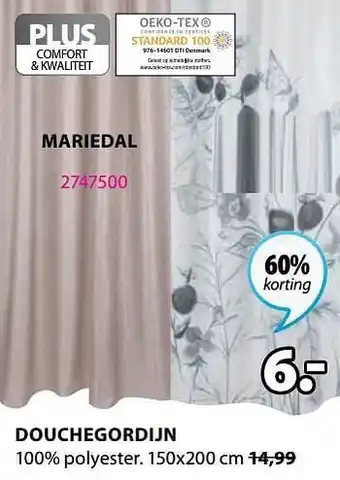 Jysk Douchegordijn mariedal aanbieding