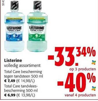 Colruyt Listerine Total Care Bescherming Tegen Tandsteen aanbieding