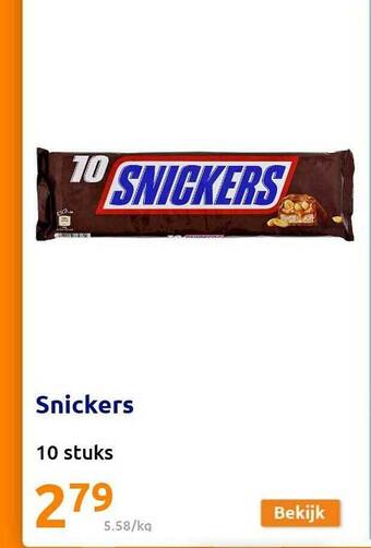 Action Snickers aanbieding