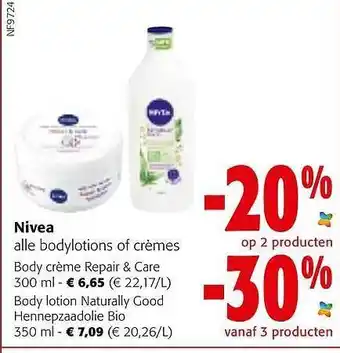 Colruyt Nivea Bodylotions Of Crèmes aanbieding