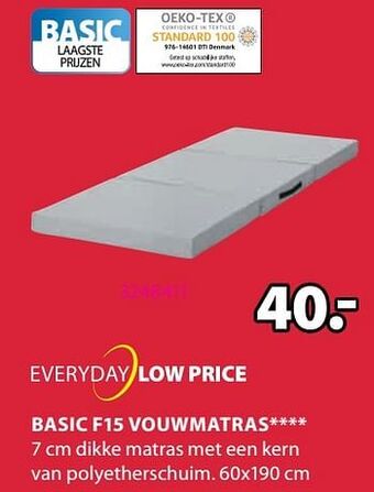 Jysk Basic f15 vouwmatras aanbieding