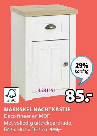 Jysk Markskel nachtkastje aanbieding