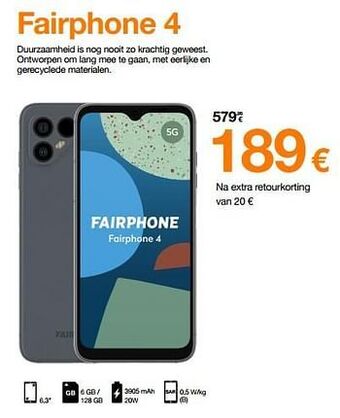 Orange Fairphone 4 aanbieding