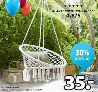 Jysk Nittedal hangstoel aanbieding