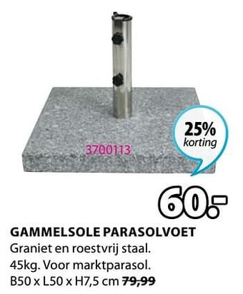 Jysk Gammelsole parasolvoet aanbieding