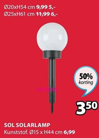 Jysk Sol solarlamp aanbieding