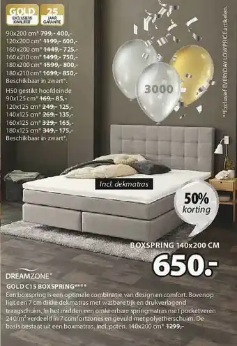 Dreamzone Gold S15 Boxspring