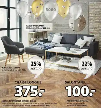 Egense Zitbank Met Chaise Lounge Of Pandrup Salontafel