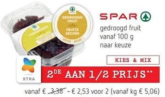 Spar Colruyt Gedroogd fruit aanbieding