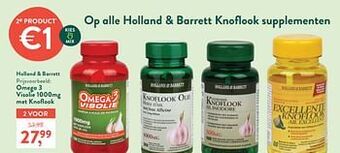 Holland & Barrett Omega 3 visolie 1000mg met knoflook aanbieding