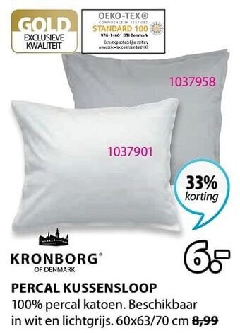 Jysk Percal kussensloop aanbieding