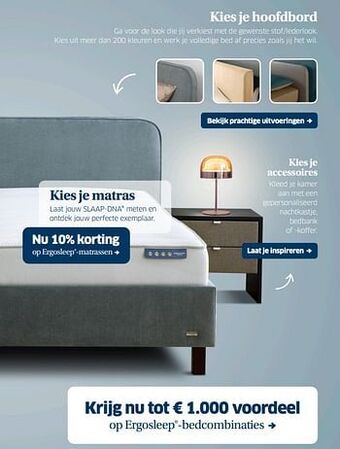 Sleeplife Nu 10% korting op ergosleep matrassen aanbieding