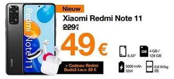 Orange Xiaomi redmi note 11 aanbieding