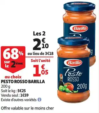 Auchan Pesto Rosso Barilla aanbieding